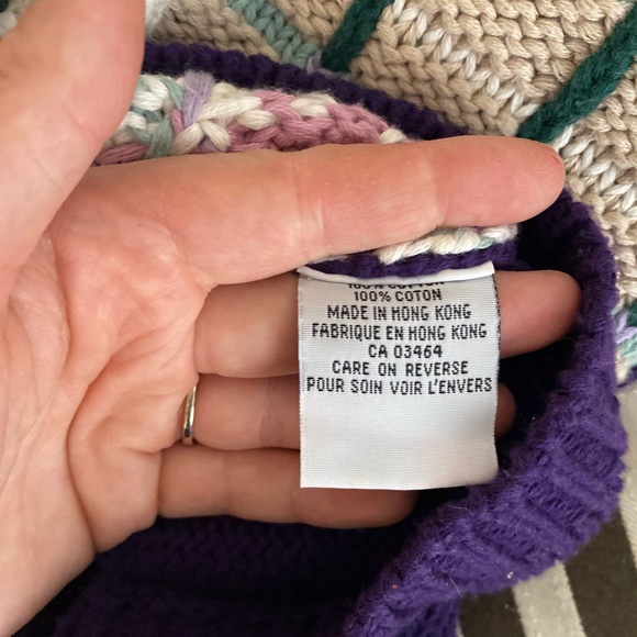 Vintage Cottagecore Floral Knit Purple Sweater - Picture 7 of 7